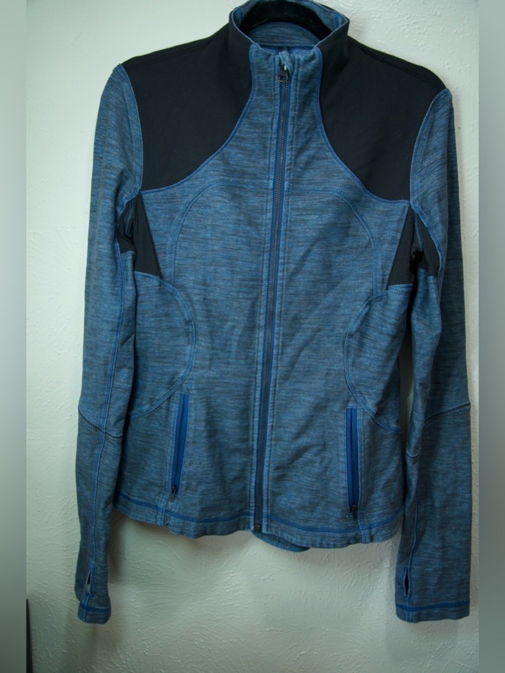 lululemon athletica Blue Zip-Up Utility Jacket with Black Panels